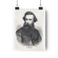 Vintage Engraving Poster — 19th Century Bearded Gentleman Wall Art