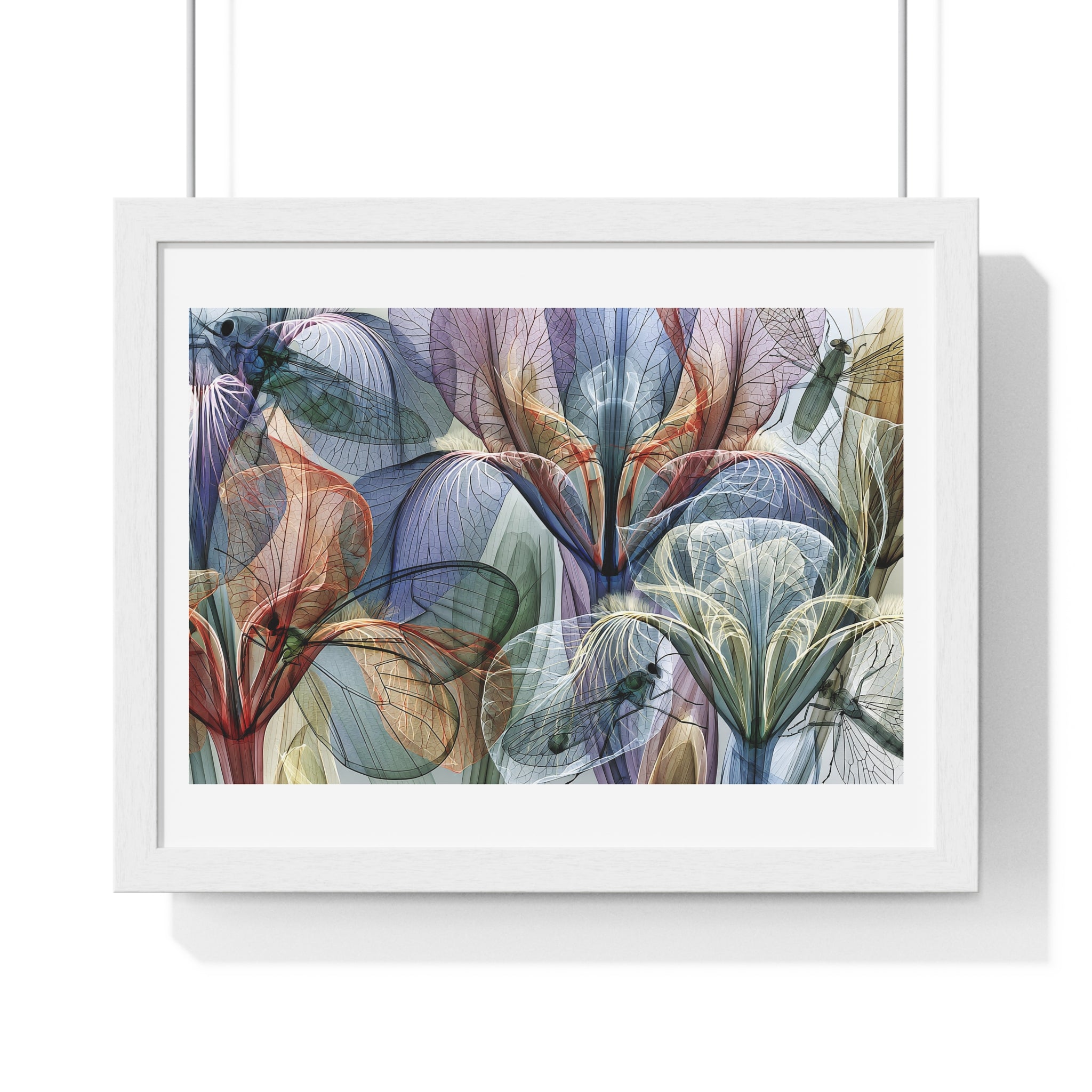 Framed Floral Art Print — Abstract Translucent Lily Poster