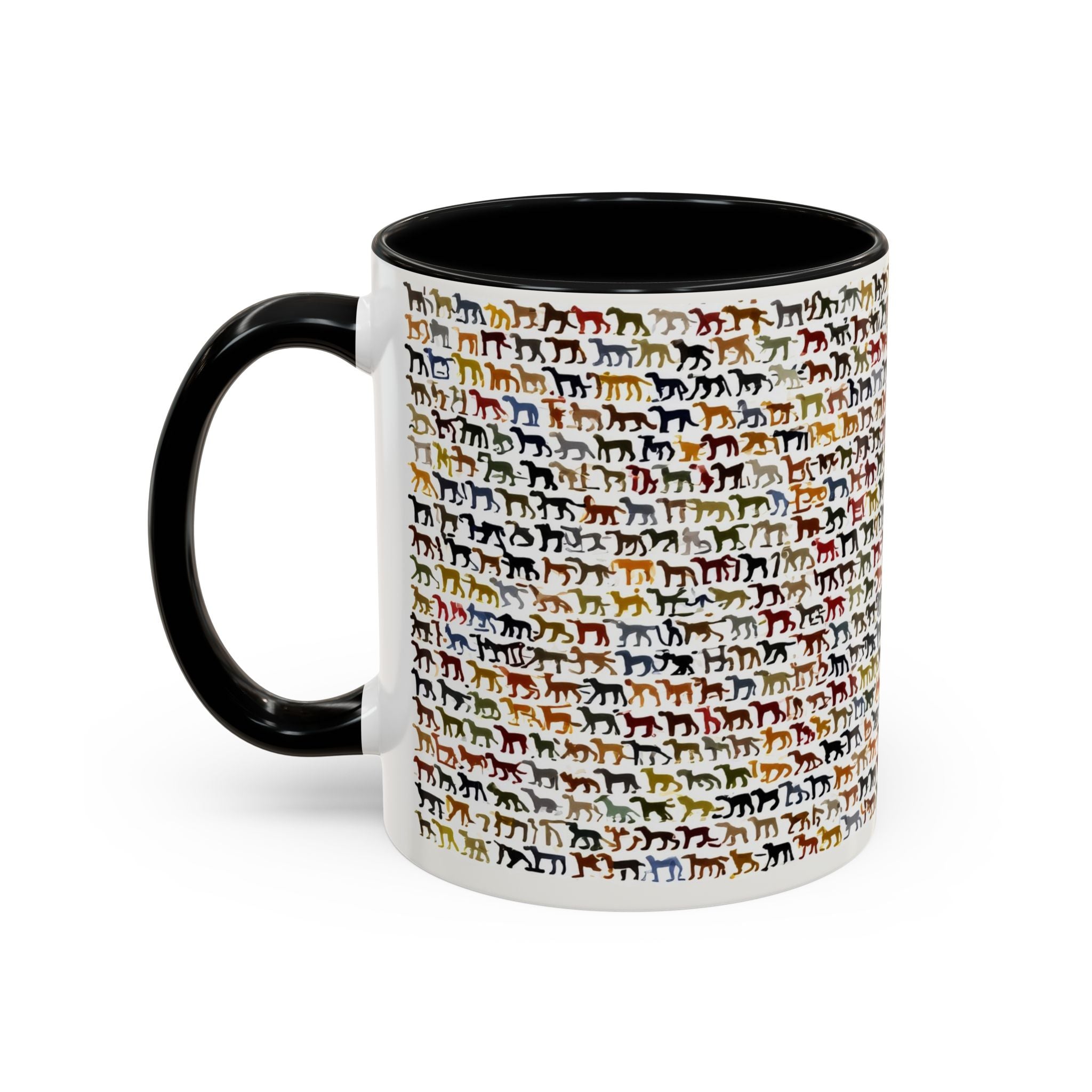 Horse Pattern Accent Coffee Mug — Colorful Mini Horses Design (11/15 oz)