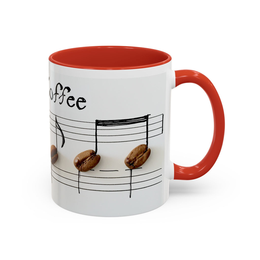 Coffee Lover Music Mug — "Love Coffee" Musical Notes Accent Mug (11/15 oz)
