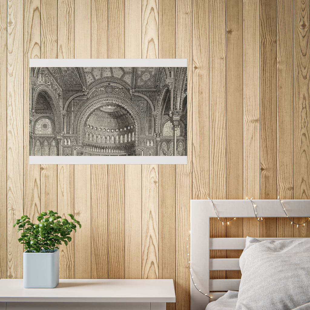 Detail of the New Jewish Synagogue, Berlin. Architectural Interior Poster — Vintage Cathedral Dome Print