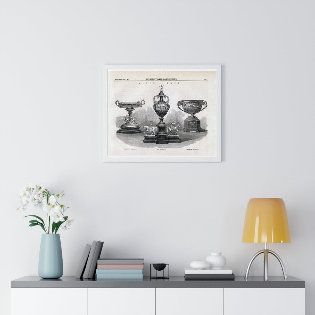 Framed Vintage Trophy Engraving Poster