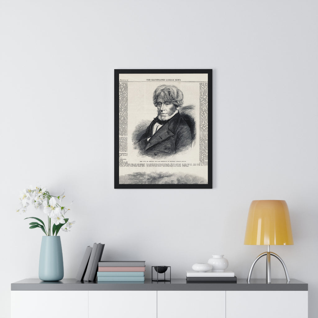 Vintage Illustrated Portrait Poster — Framed Victorian Newspaper Art