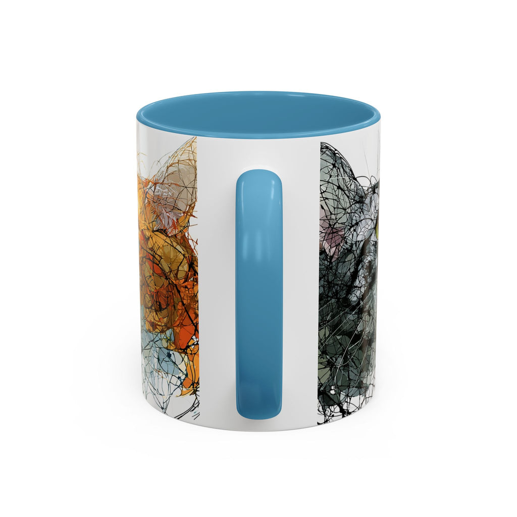 Artistic Orange Tabby Cat Accent Coffee Mug — 11/15oz