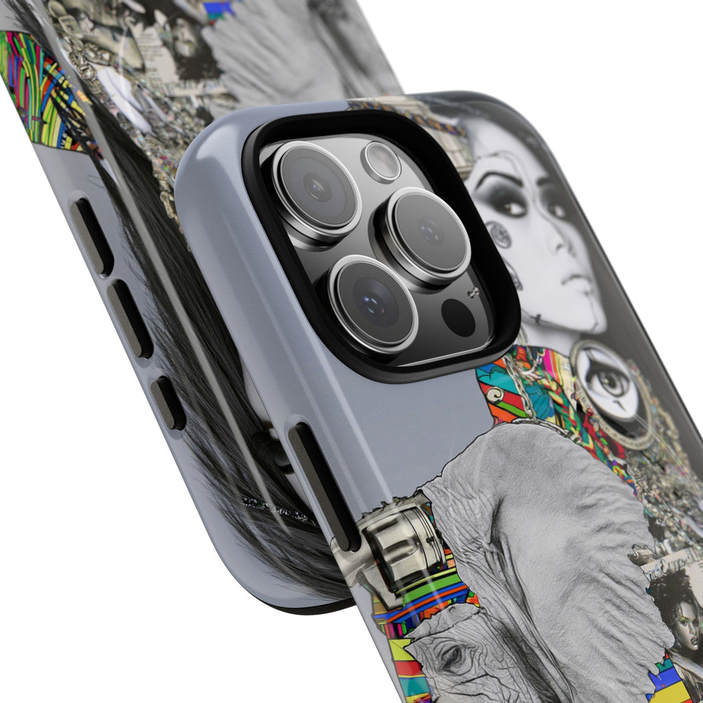 Artistic Elephant Collage Phone Case — Tough Magnetic Protective Cover