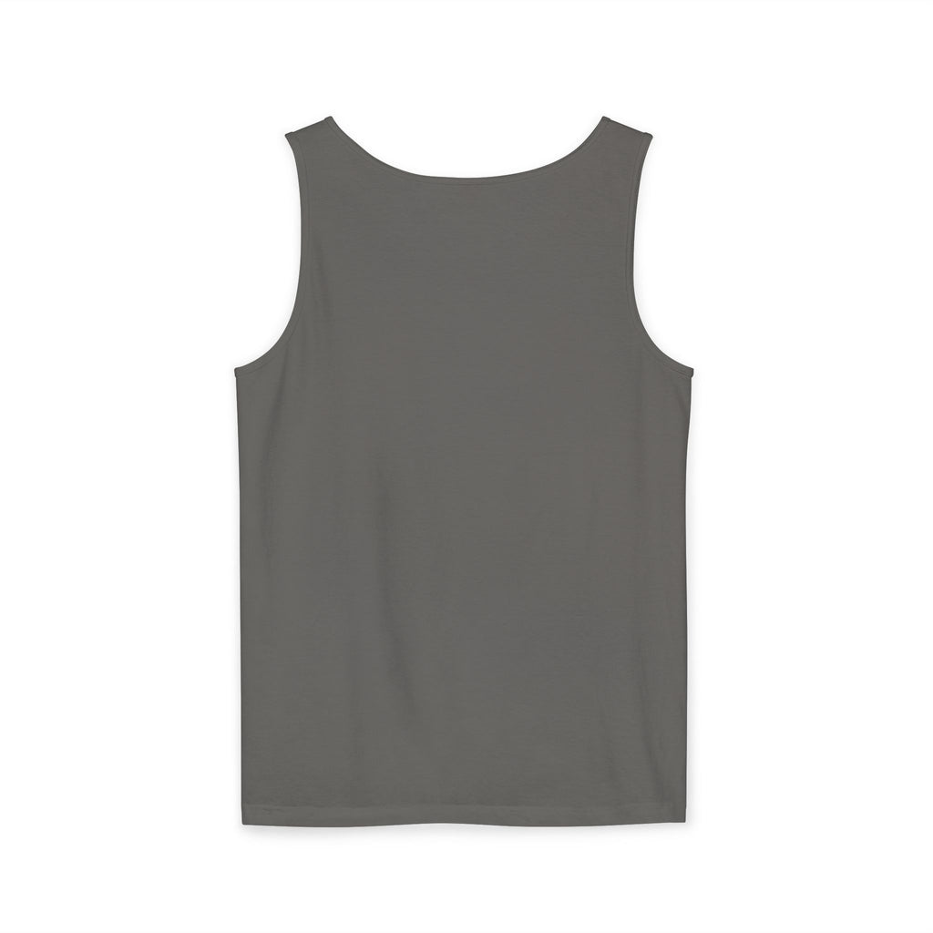 Spiral Text Art Tank Top — Monochrome Optical Typography Tee