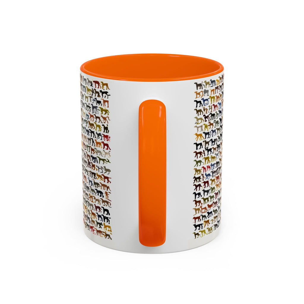 Horse Pattern Accent Coffee Mug — Colorful Mini Horses Design (11/15 oz)