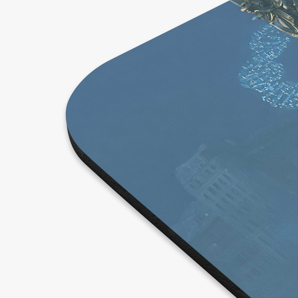 Mystic Library Clockroom Mouse Pad — Fantasy Wizard Desk Mat