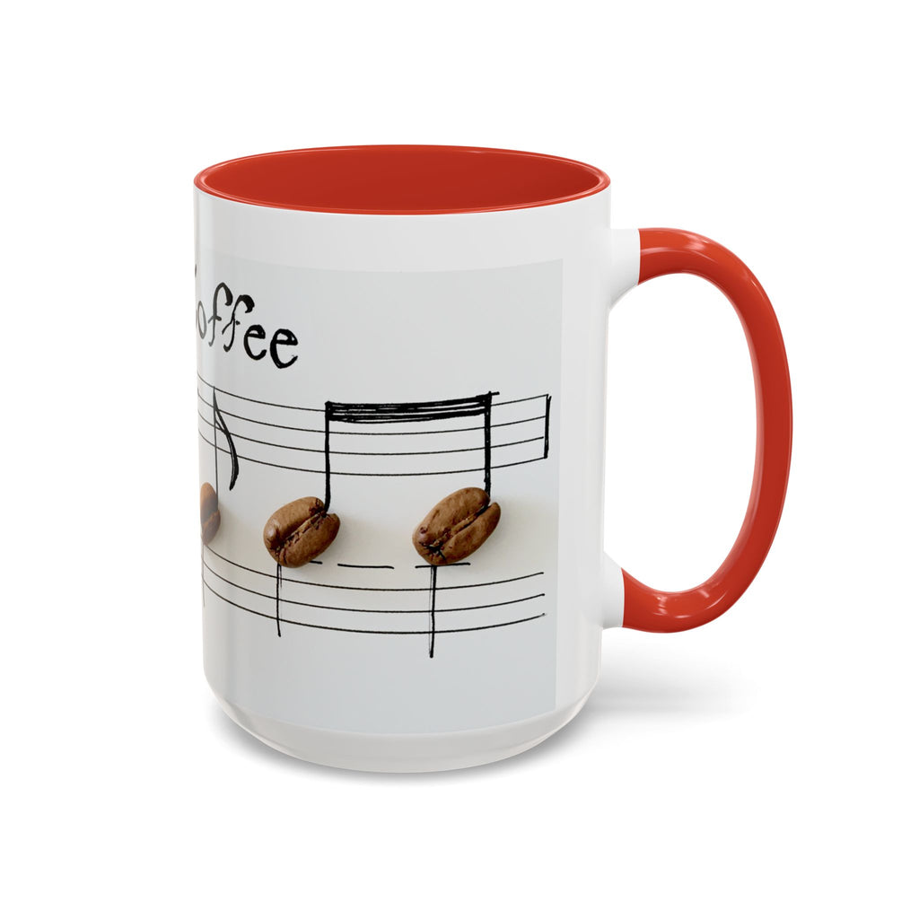 Coffee Lover Music Mug — "Love Coffee" Musical Notes Accent Mug (11/15 oz)