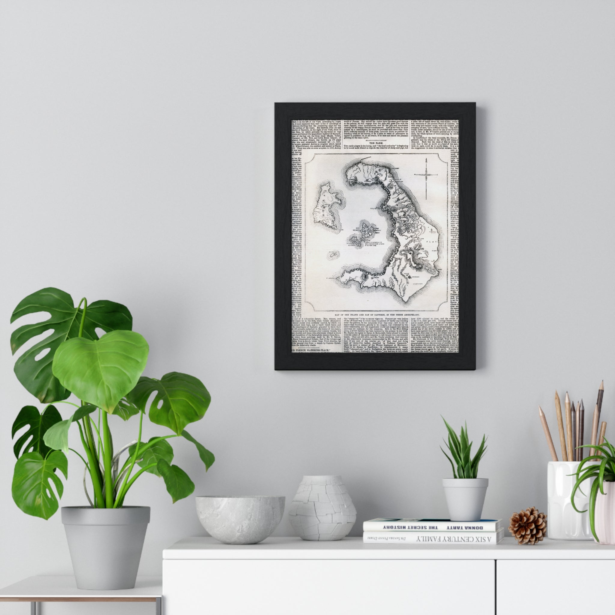 Antique Island Map Poster — Vintage Nautical Wall Art Print