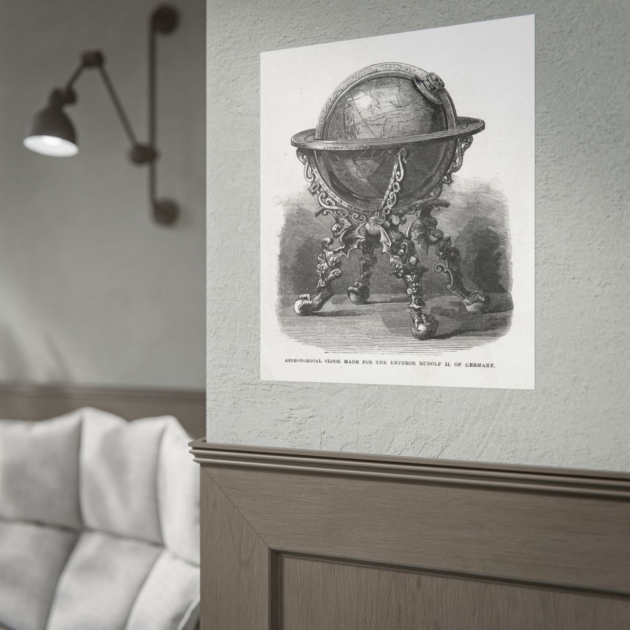 Antique Globe Illustration Rolled Poster — Vintage Scientific Print