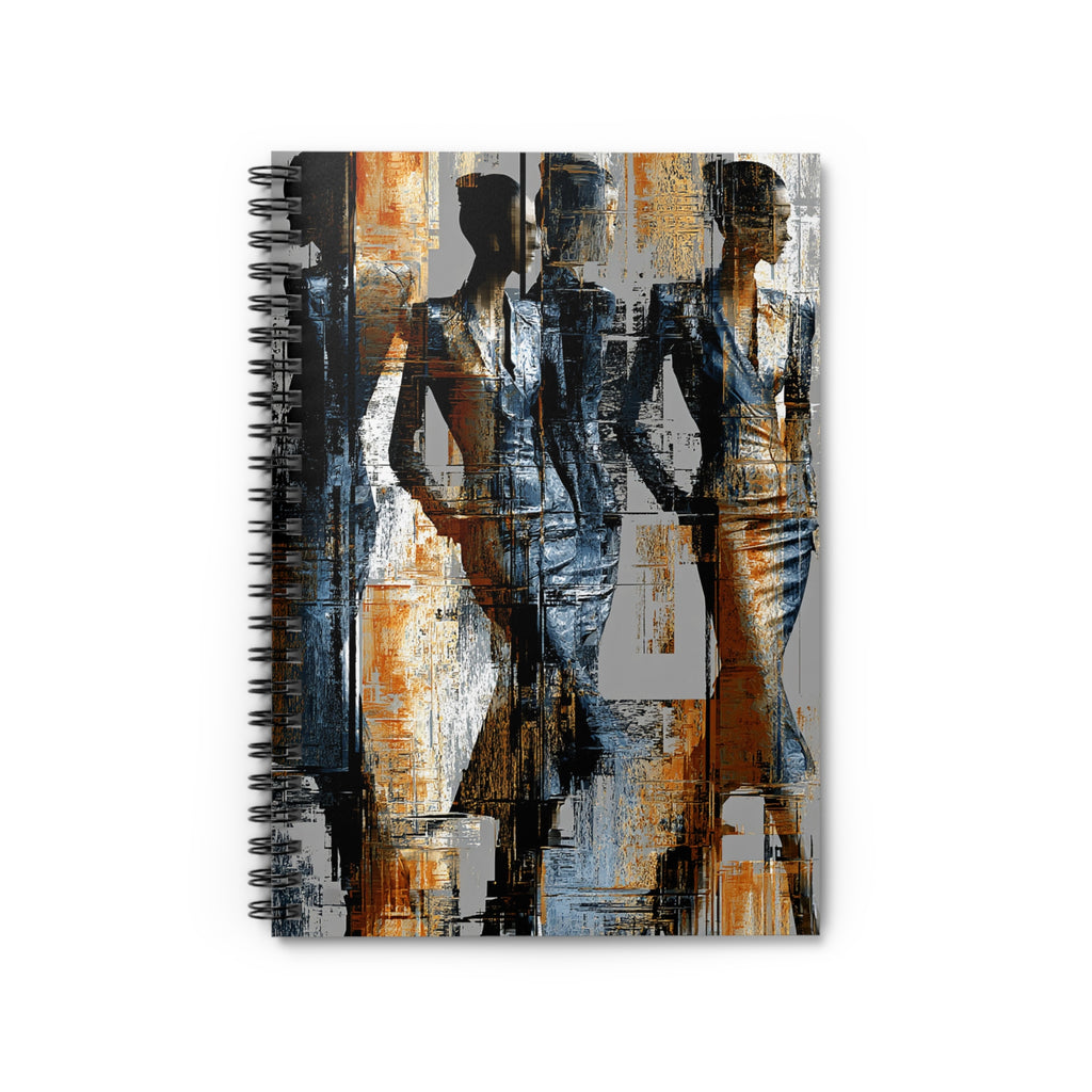 Abstract Fashion Figures Spiral Notebook — Ruled Lined Journal for Designers & Creatives