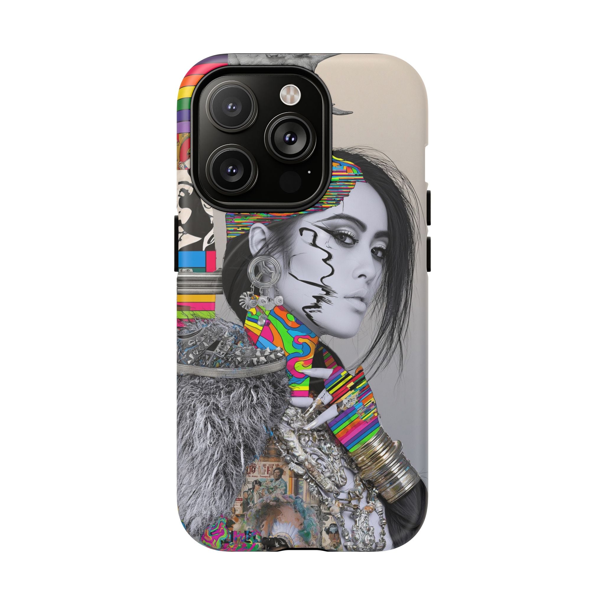 Phone Case - Colorful Glitch Portrait Tough Magnetic Case