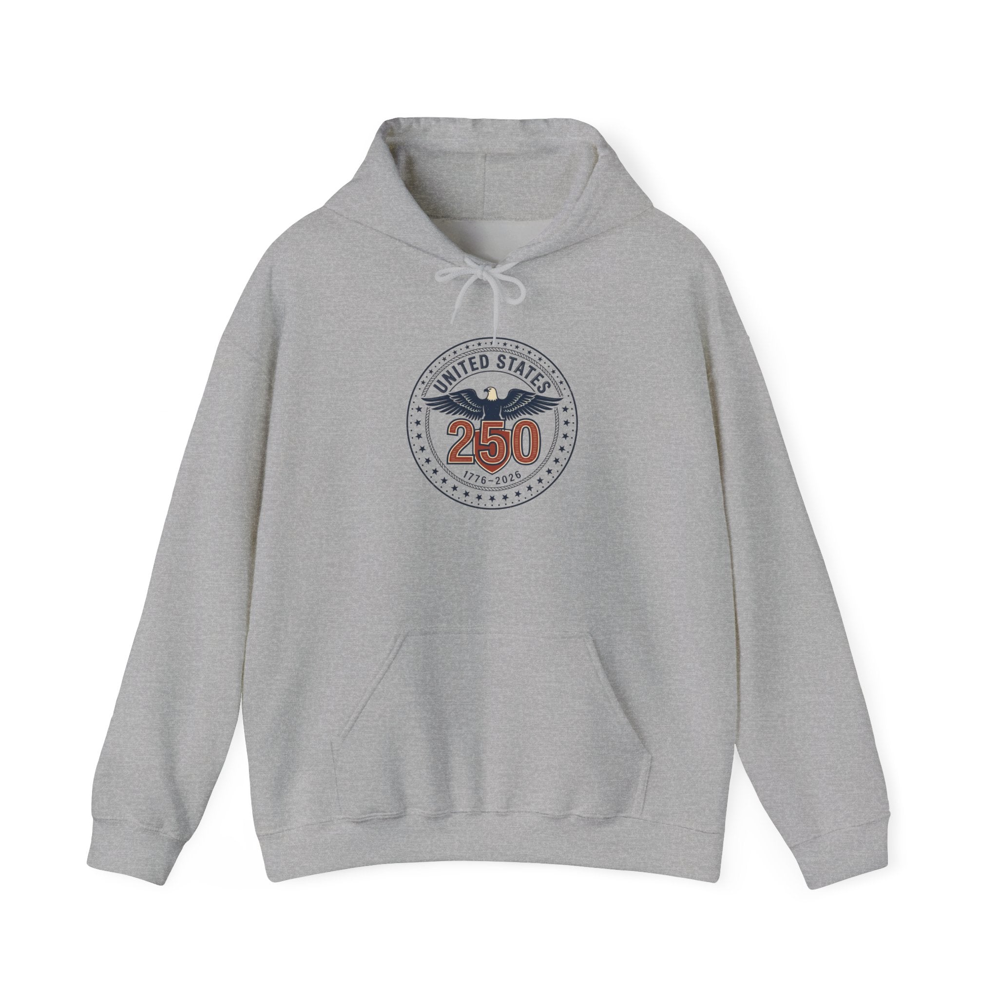 250 Years Patriotic Seal Hoodie | 4th of July Anniversary, USA Bicentennial Style