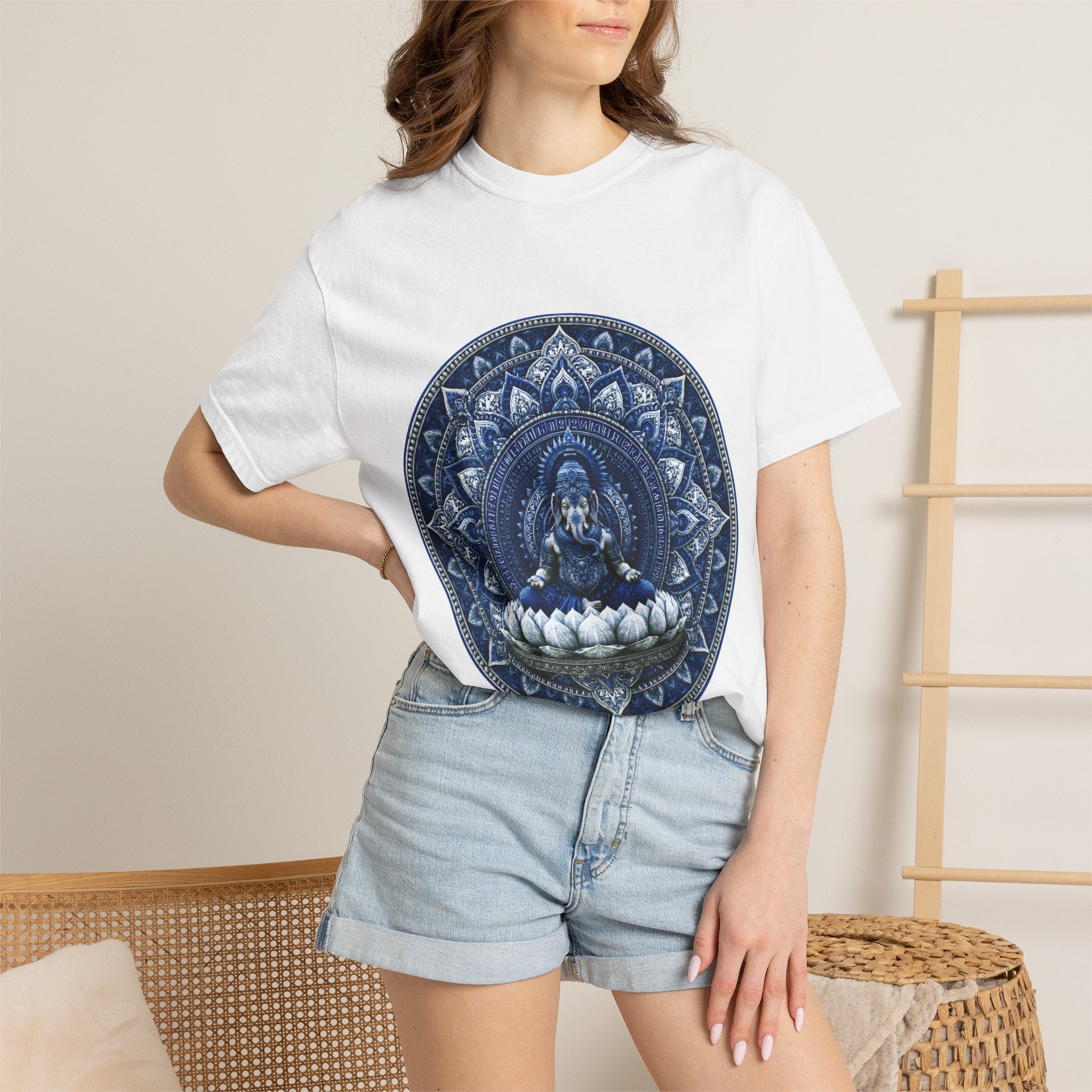 Lotus Mandala T-Shirt — Blue Ganesh Yoga Tee