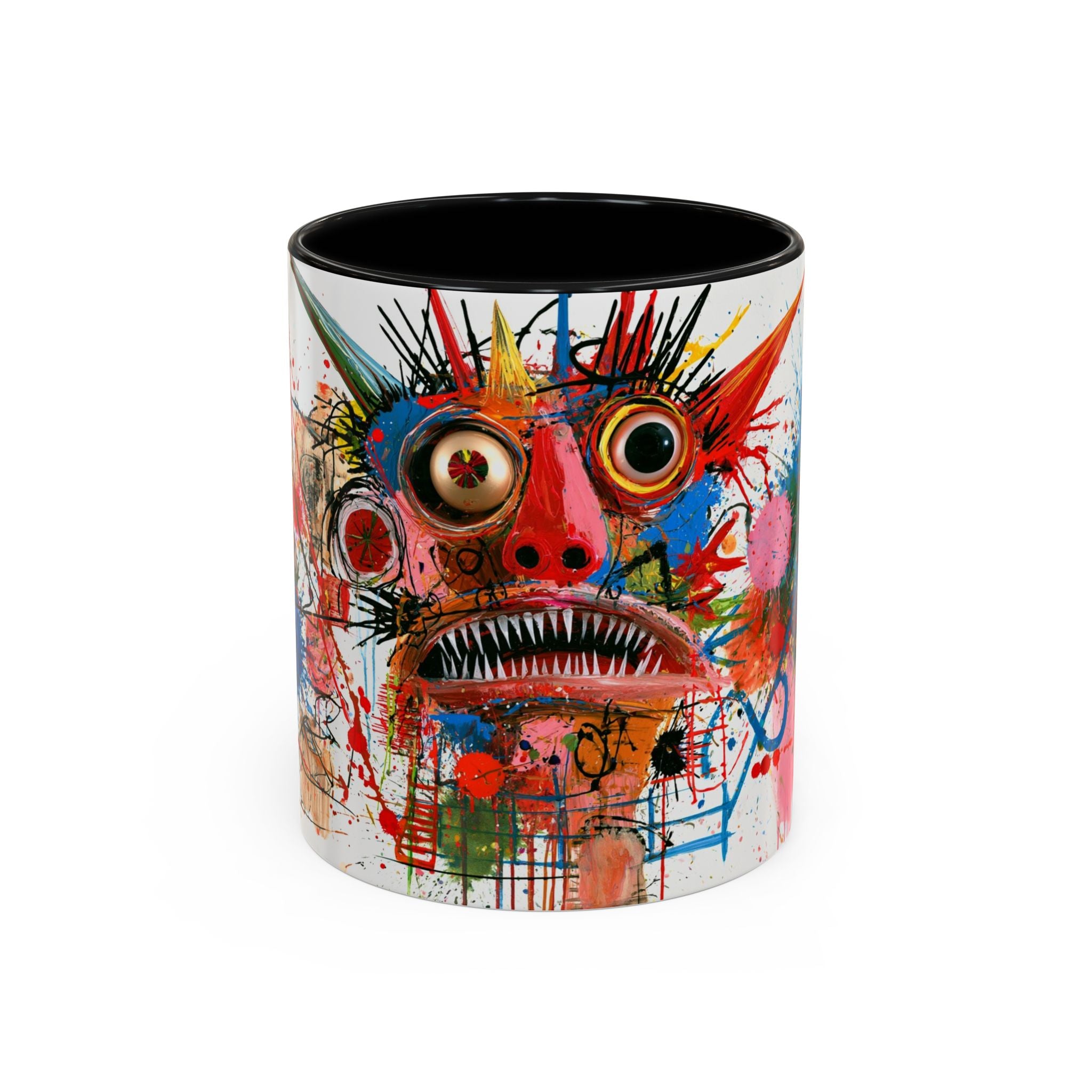 Colorful Abstract Monster Coffee Mug — Vibrant Art Accent Mug (11/15 oz)