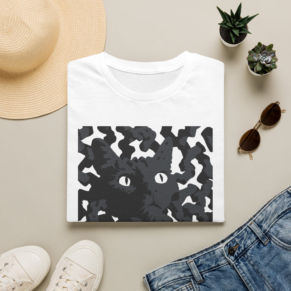 Black Cat Camouflage Graphic T‑Shirt