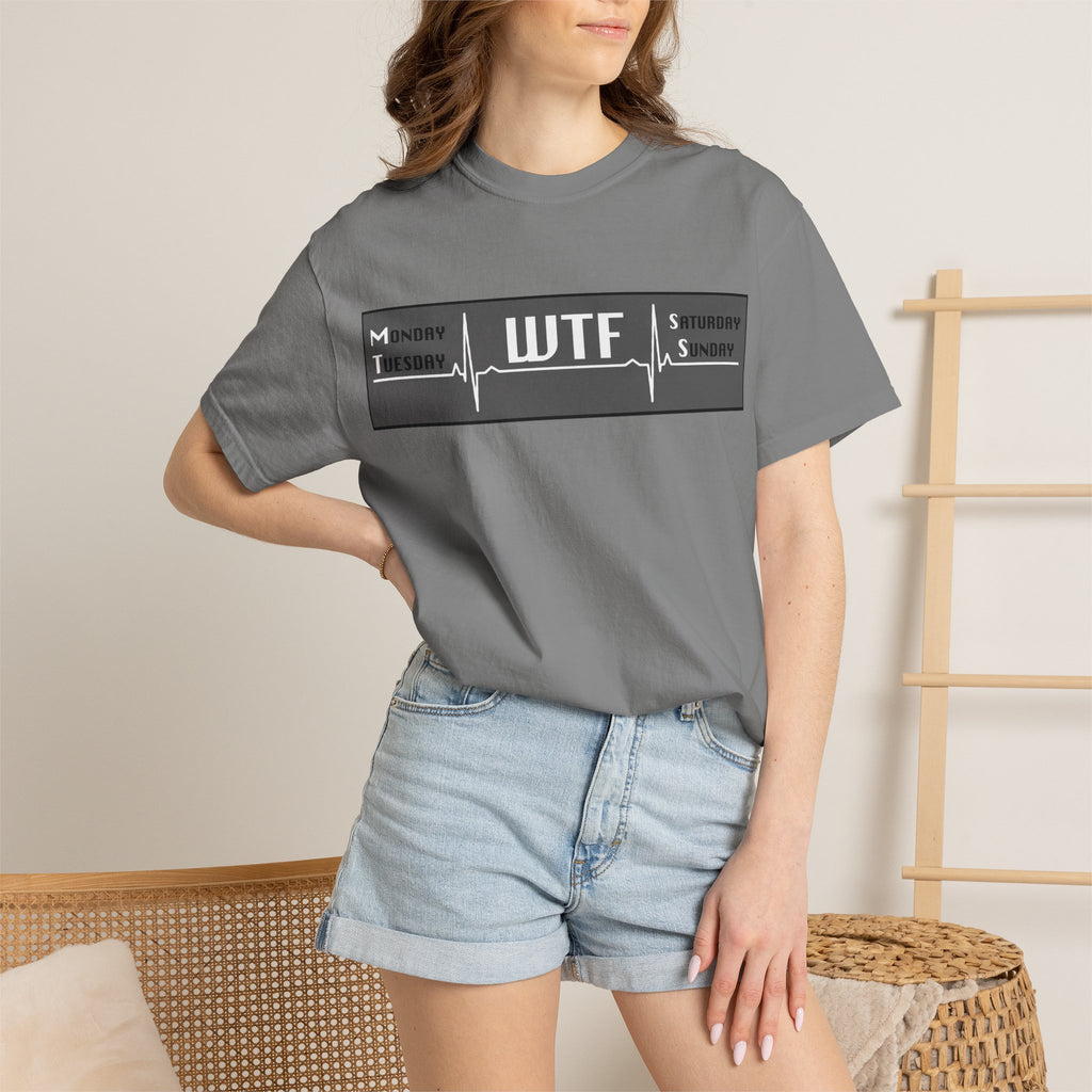 WTF Weekend Vibes T-Shirt — Funny Monday To Sunday ECG Graphic Tee