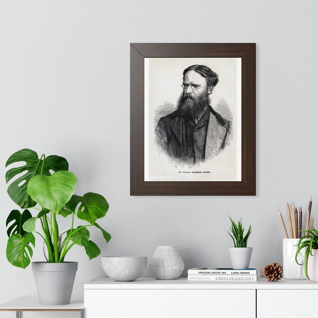 Framed Poster — Vintage 19th-Century Engraved Portrait Print