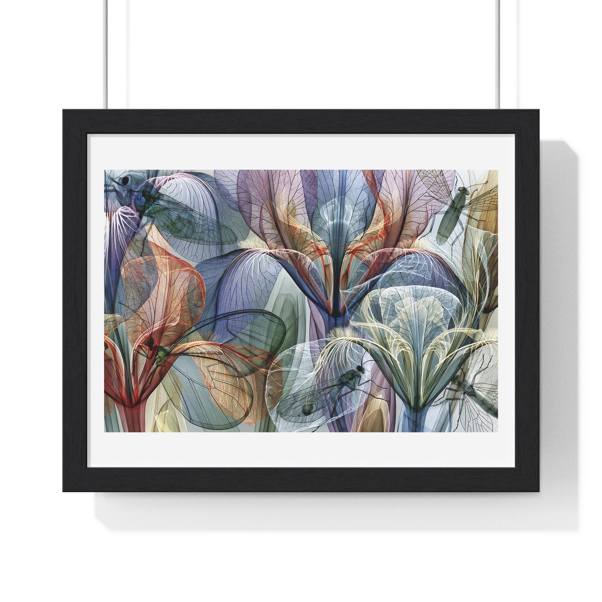 Framed Floral Art Print — Abstract Translucent Lily Poster