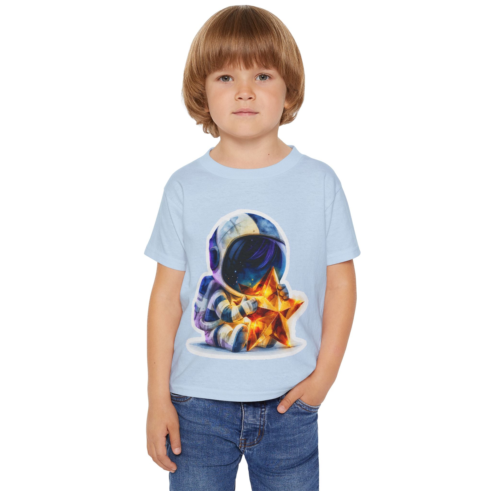 Toddler T-Shirt — Cute Astronaut Holding Star Space Tee