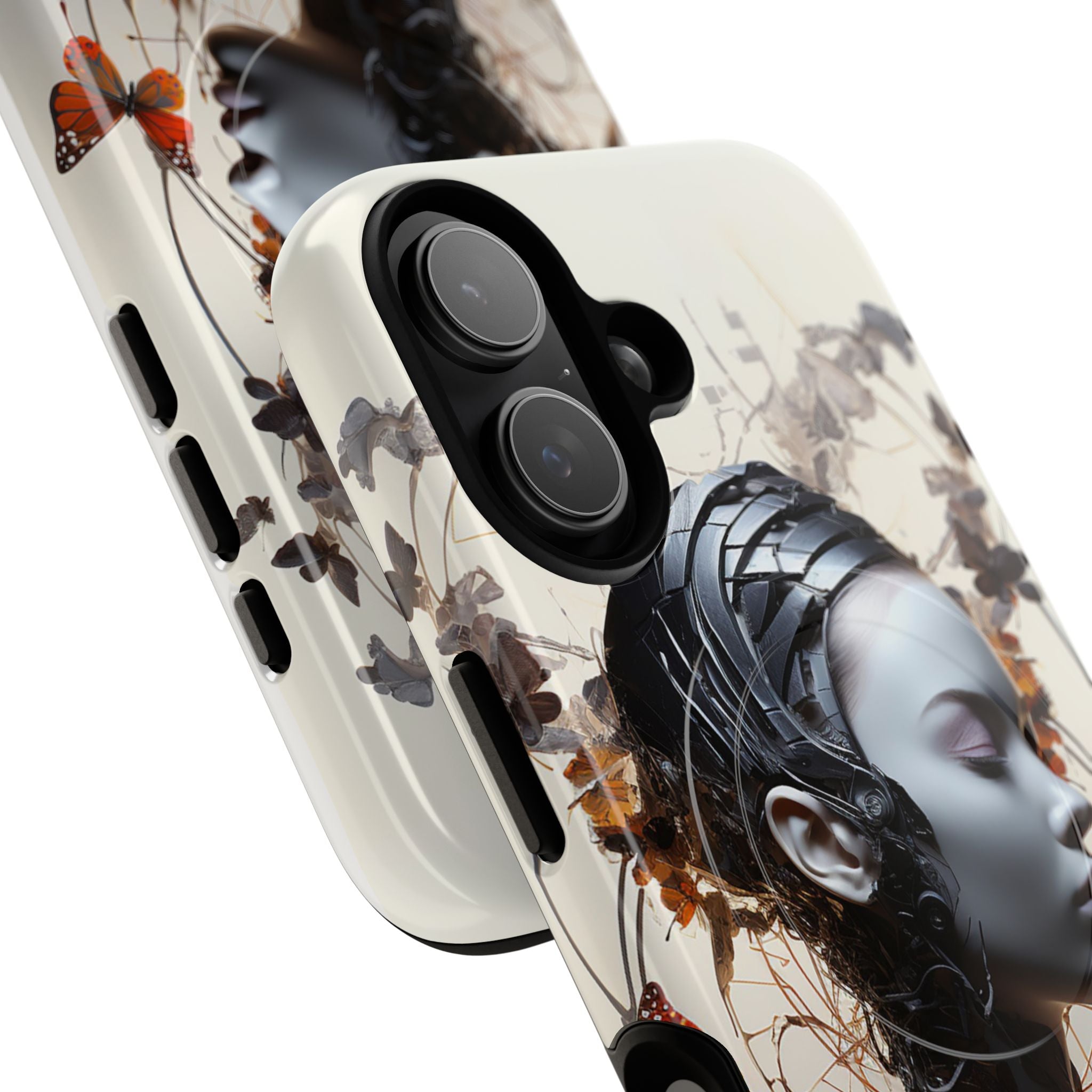 Art Nouveau Cyberpunk Phone Case — Surreal Floral Femme Tough Magnetic Case