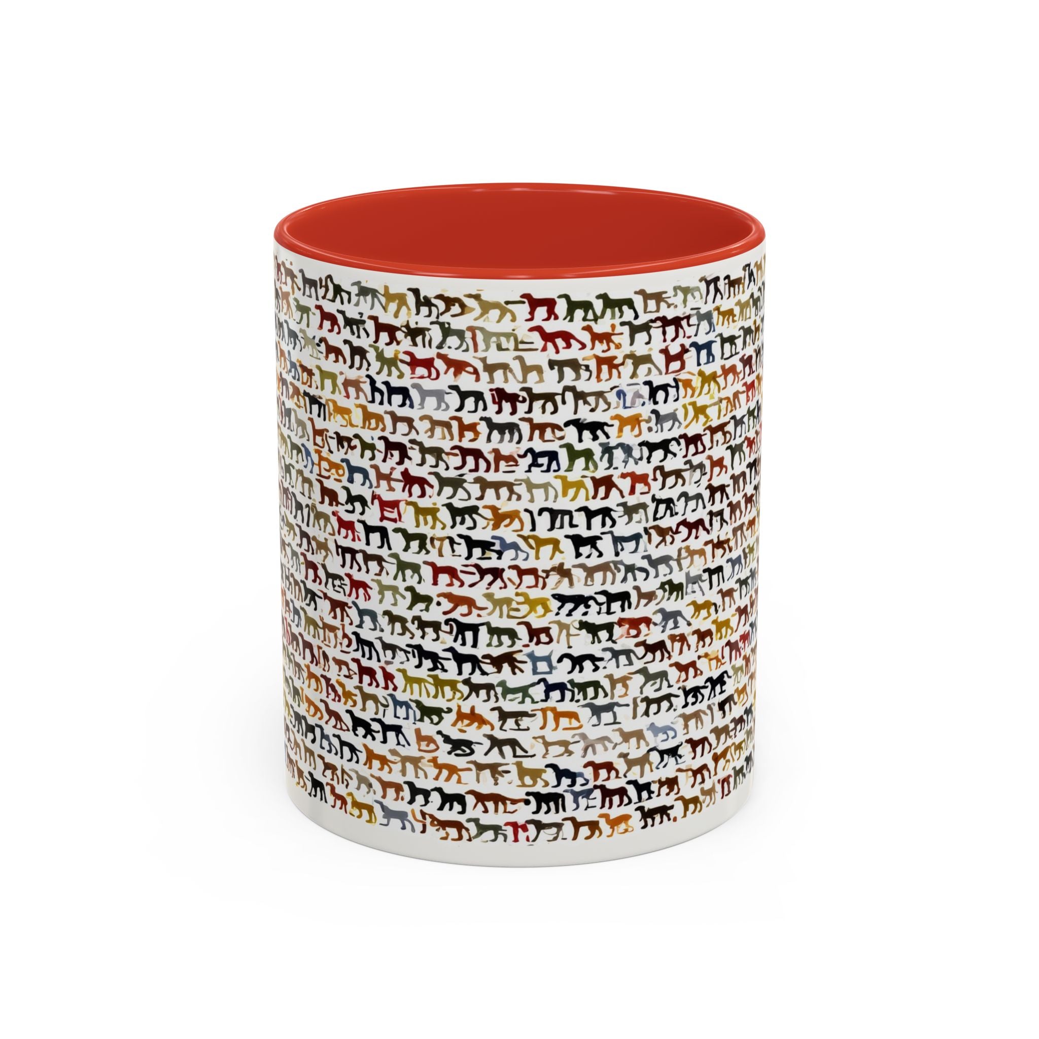 Horse Pattern Accent Coffee Mug — Colorful Mini Horses Design (11/15 oz)