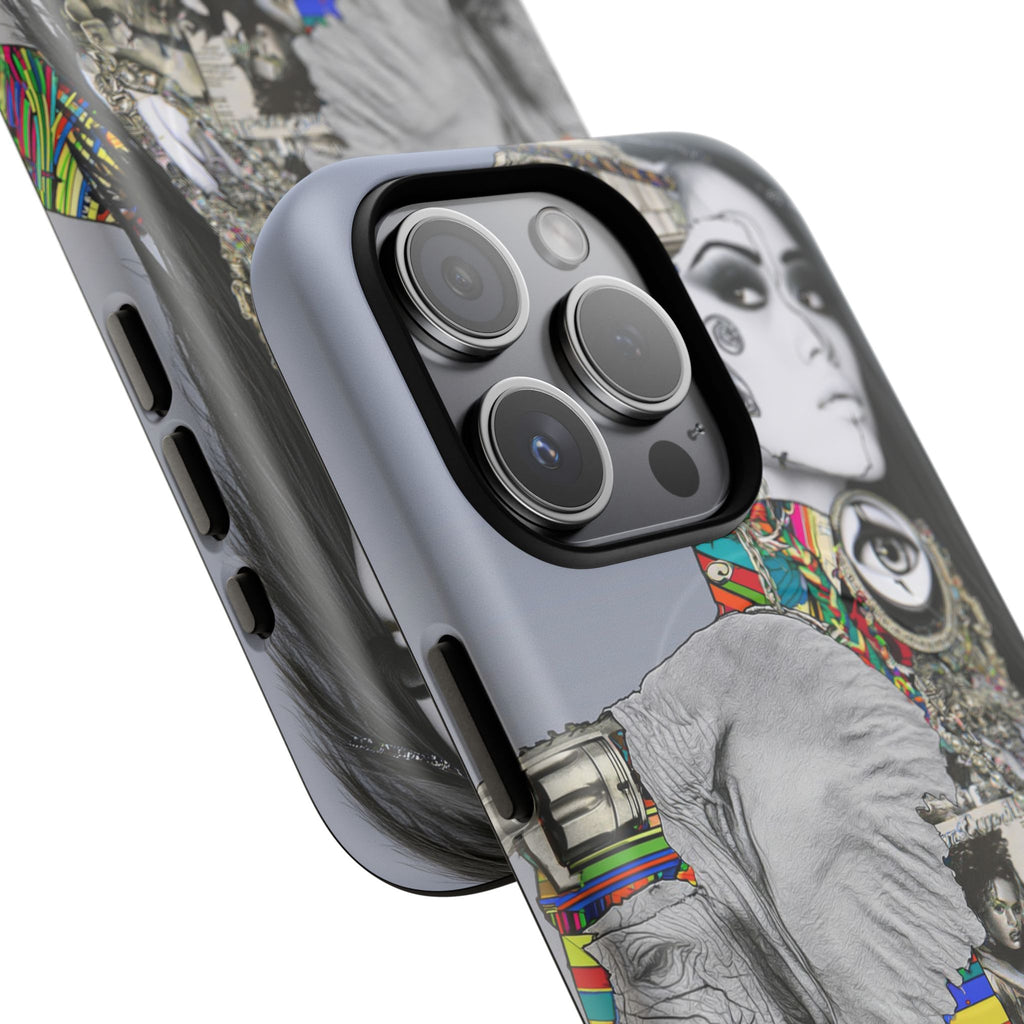 Artistic Elephant Collage Phone Case — Tough Magnetic Protective Cover