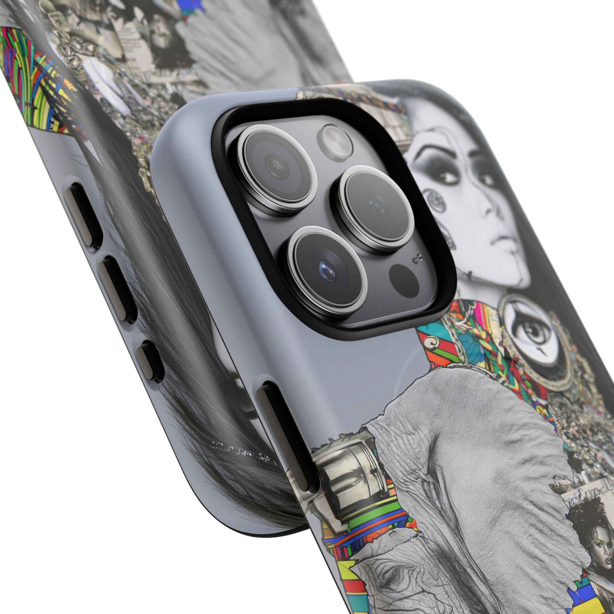 Artistic Elephant Collage Phone Case — Tough Magnetic Protective Cover