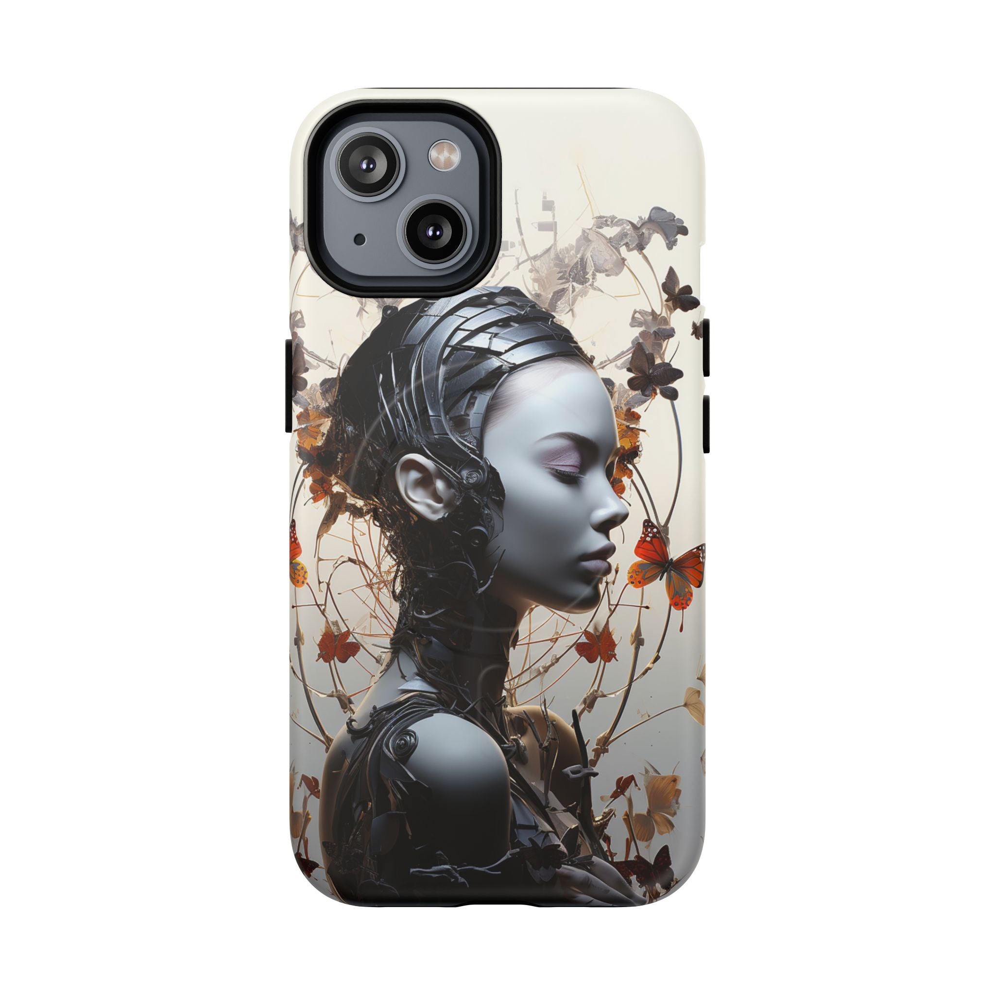 Art Nouveau Cyberpunk Phone Case — Surreal Floral Femme Tough Magnetic Case