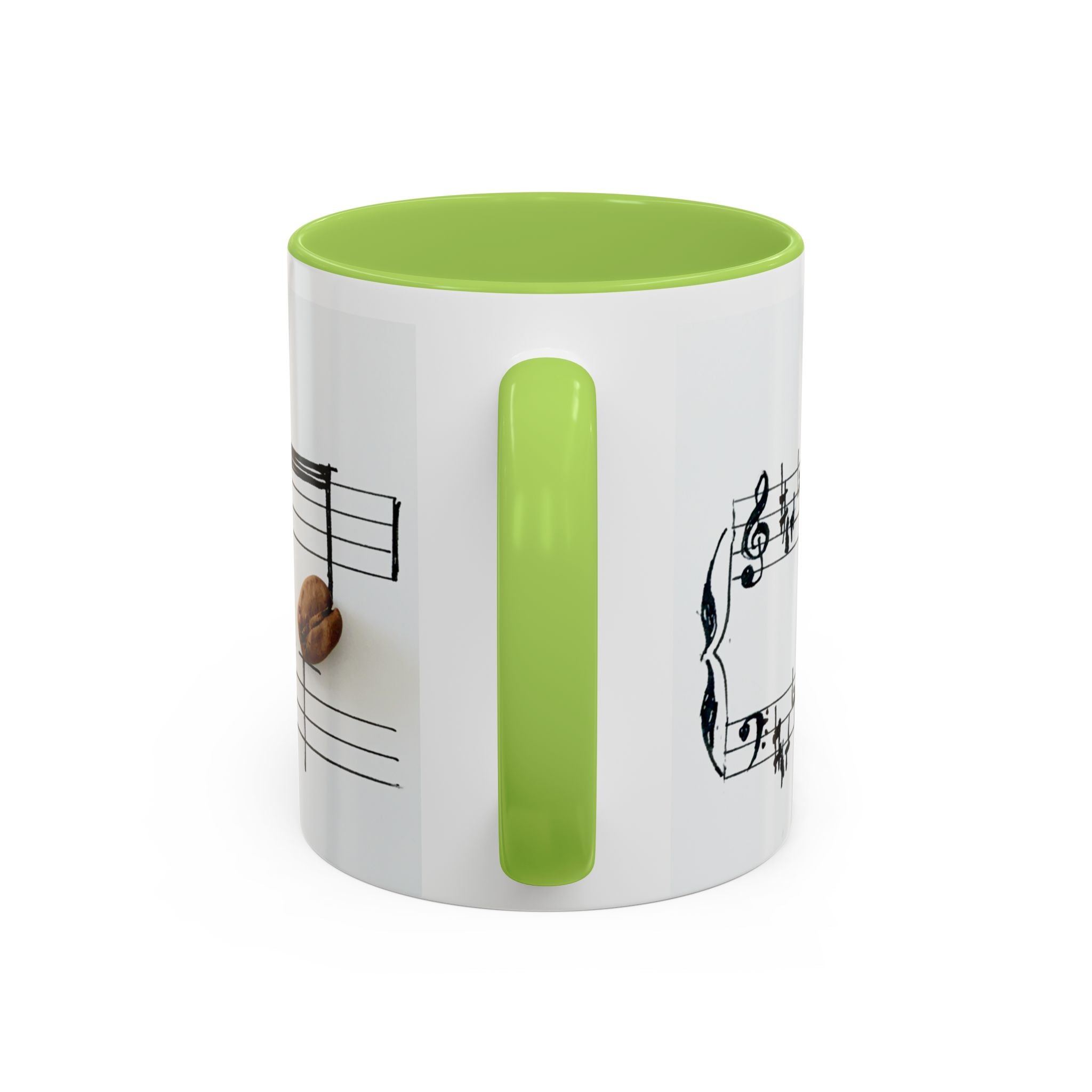 Coffee Lover Music Mug — "Love Coffee" Musical Notes Accent Mug (11/15 oz)