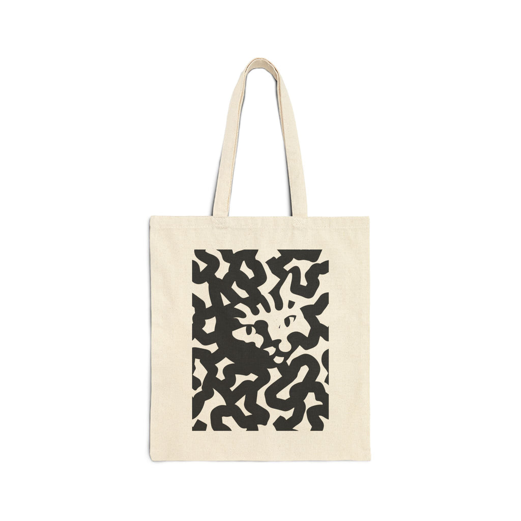 Canvas Tote Bag — Abstract Black Leopard Camouflage Print