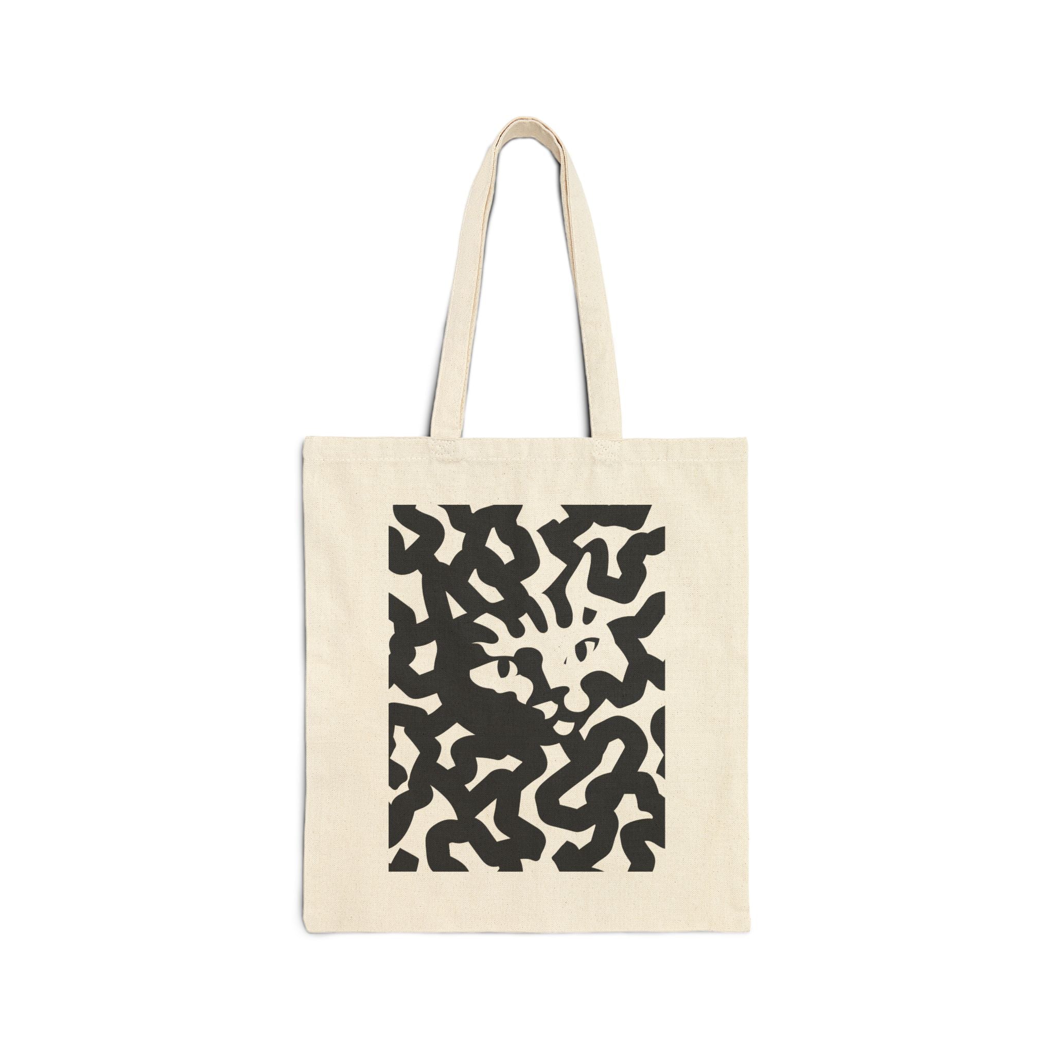 Canvas Tote Bag — Abstract Black Leopard Camouflage Print