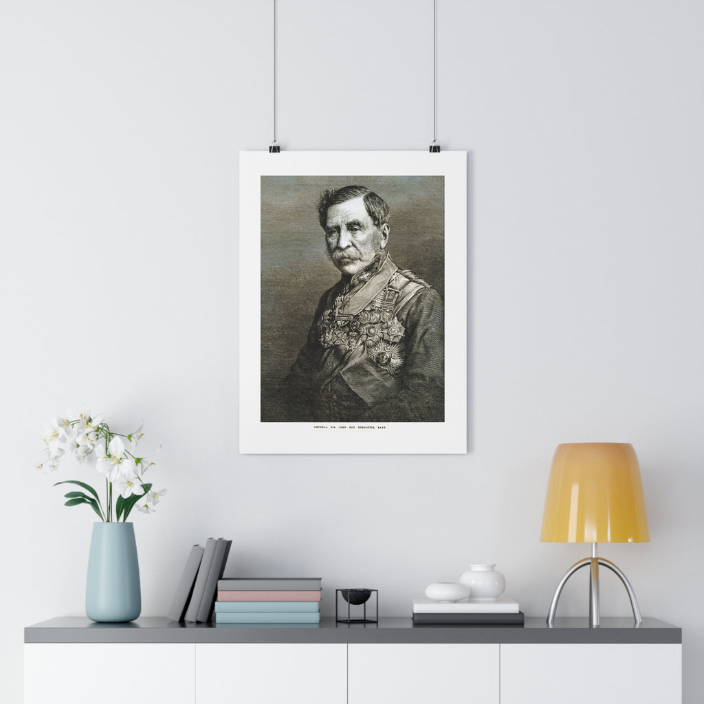 Vintage Military Portrait Poster — Antique Officer Illustration Wall Art