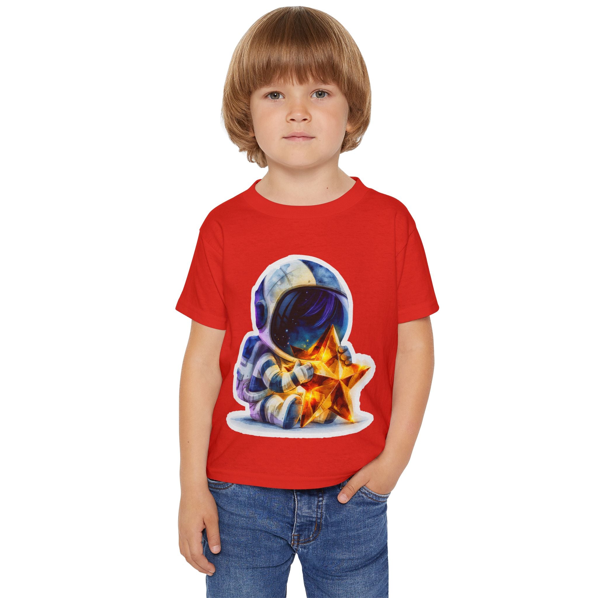 Toddler T-Shirt — Cute Astronaut Holding Star Space Tee