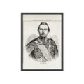 H.S.H. Prince TECK. Vintage Victorian Portrait Poster with Wooden Frame — Illustrated London News Print