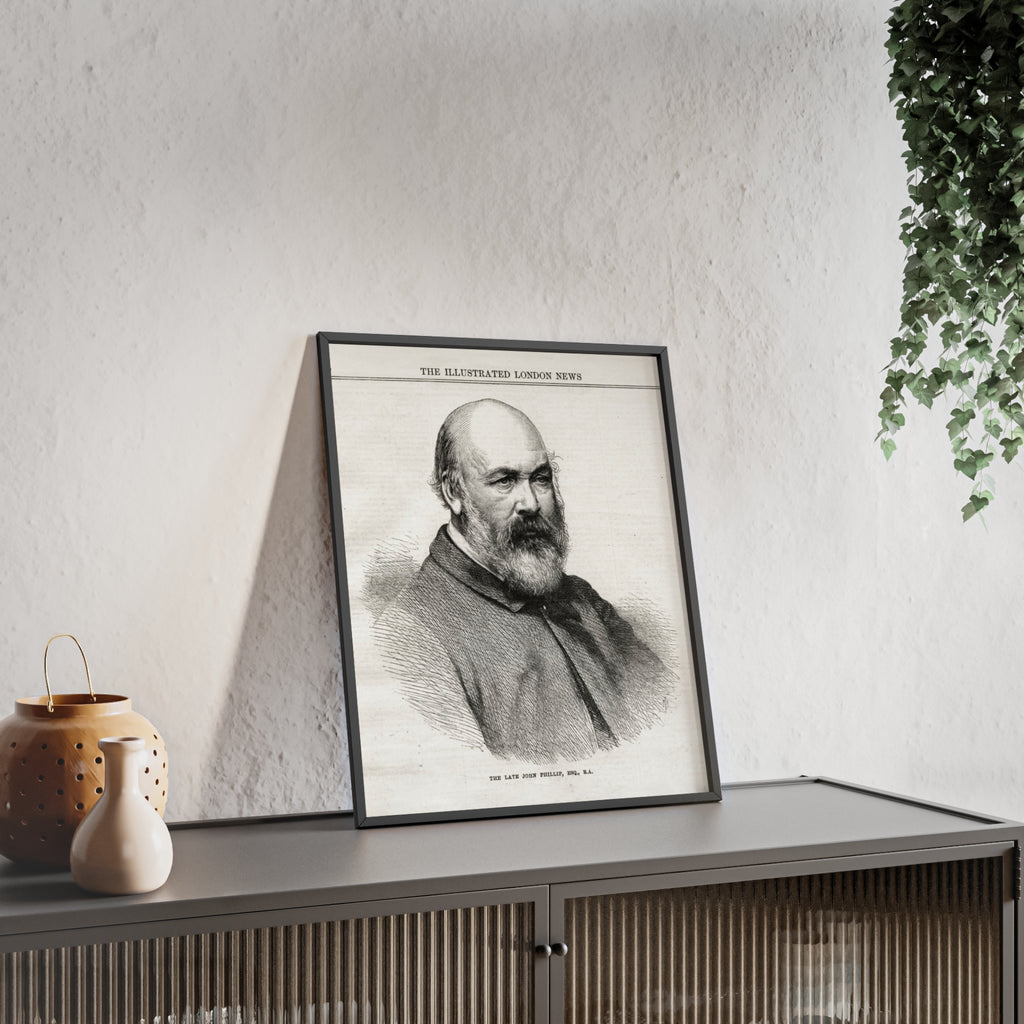 The Late John Phillip, Esq. Framed Vintage Portrait Print — Illustrated London News Gentleman Poster
