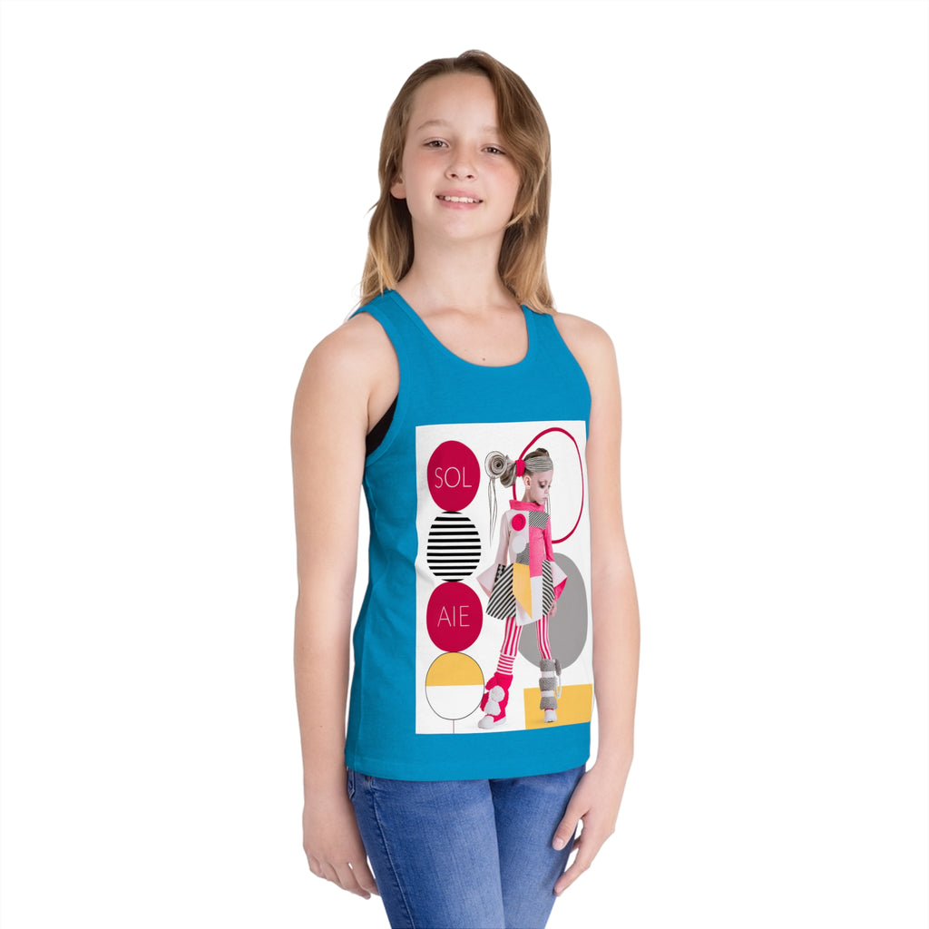 Kids Tank Top — Retro Pop Roller Girl Graphic ("SOL AIE")