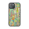 Clear Magnetic Phone Case — Retro Cellphone Collage Design