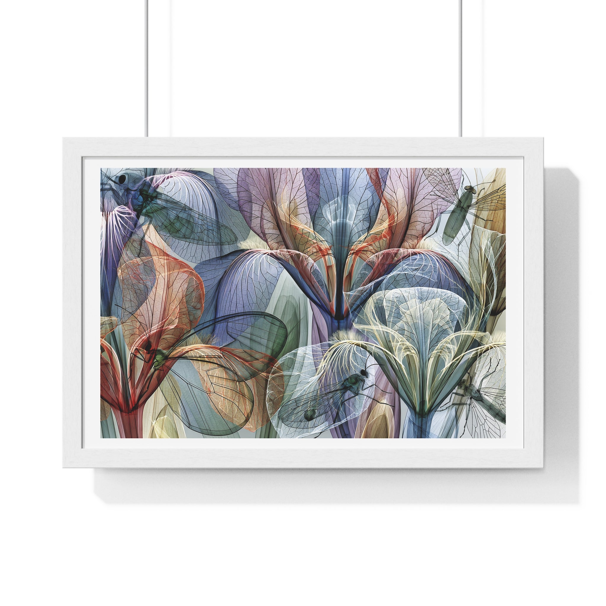 Framed Floral Art Print — Abstract Translucent Lily Poster