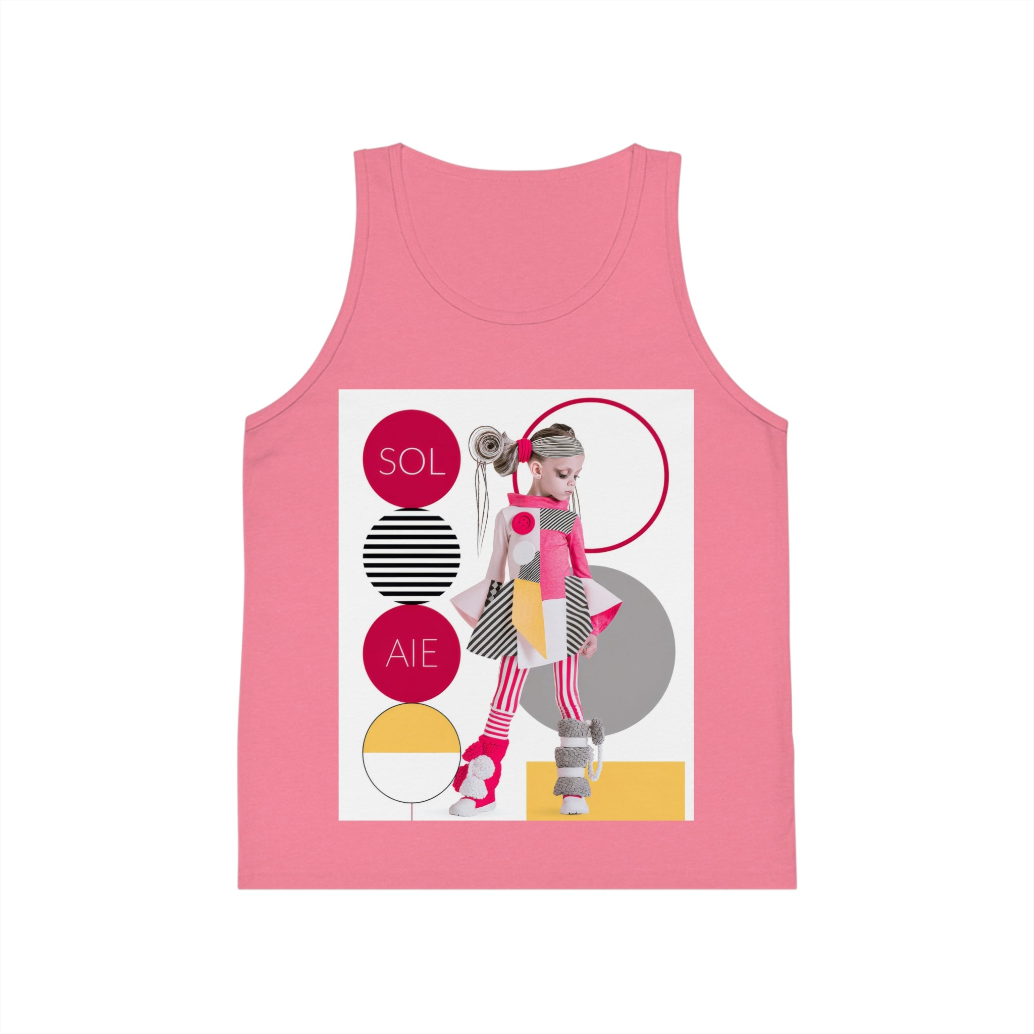 Kids Tank Top — Retro Pop Roller Girl Graphic ("SOL AIE")