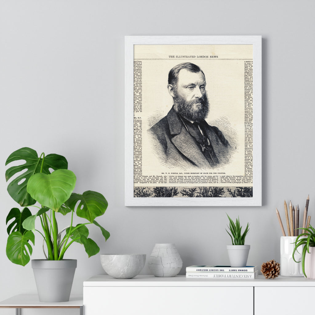 Framed Vintage Portrait Poster — Illustrated London News Antique Print