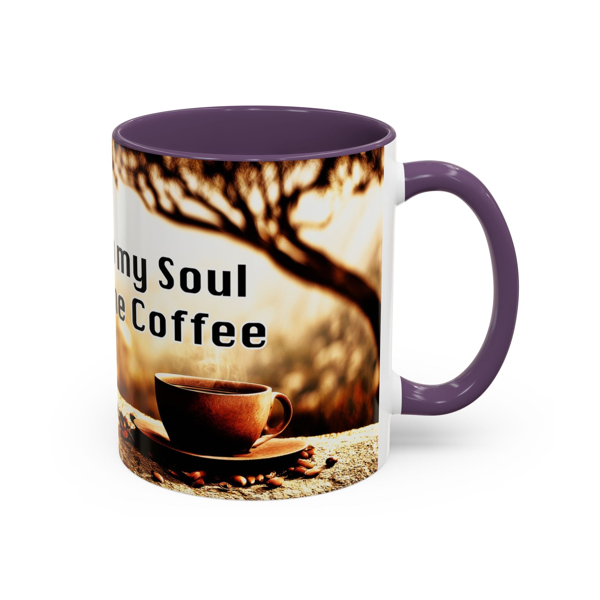 Coffee Mug — “No Chains on My Soul, Just Need Some Coffee” Accent Ceramic Mug (11/15 oz)