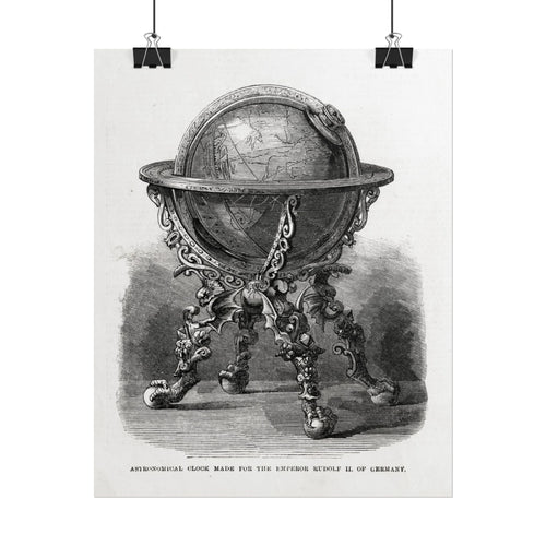 Antique Globe Illustration Rolled Poster — Vintage Scientific Print