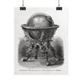 Antique Globe Illustration Rolled Poster — Vintage Scientific Print