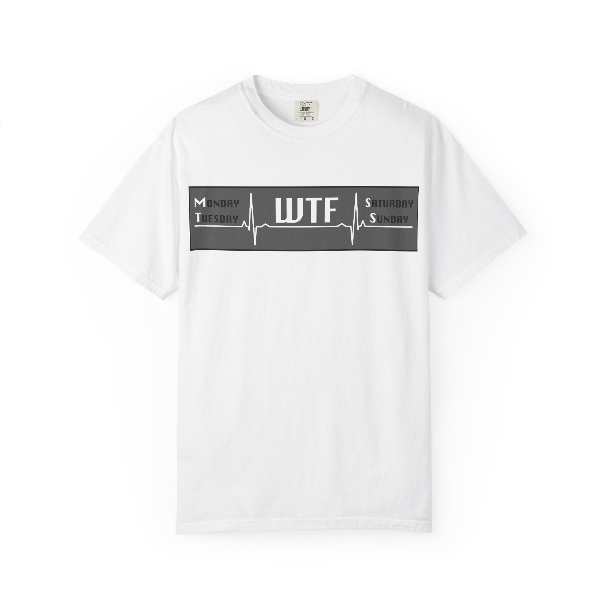 WTF Weekend Vibes T-Shirt — Funny Monday To Sunday ECG Graphic Tee