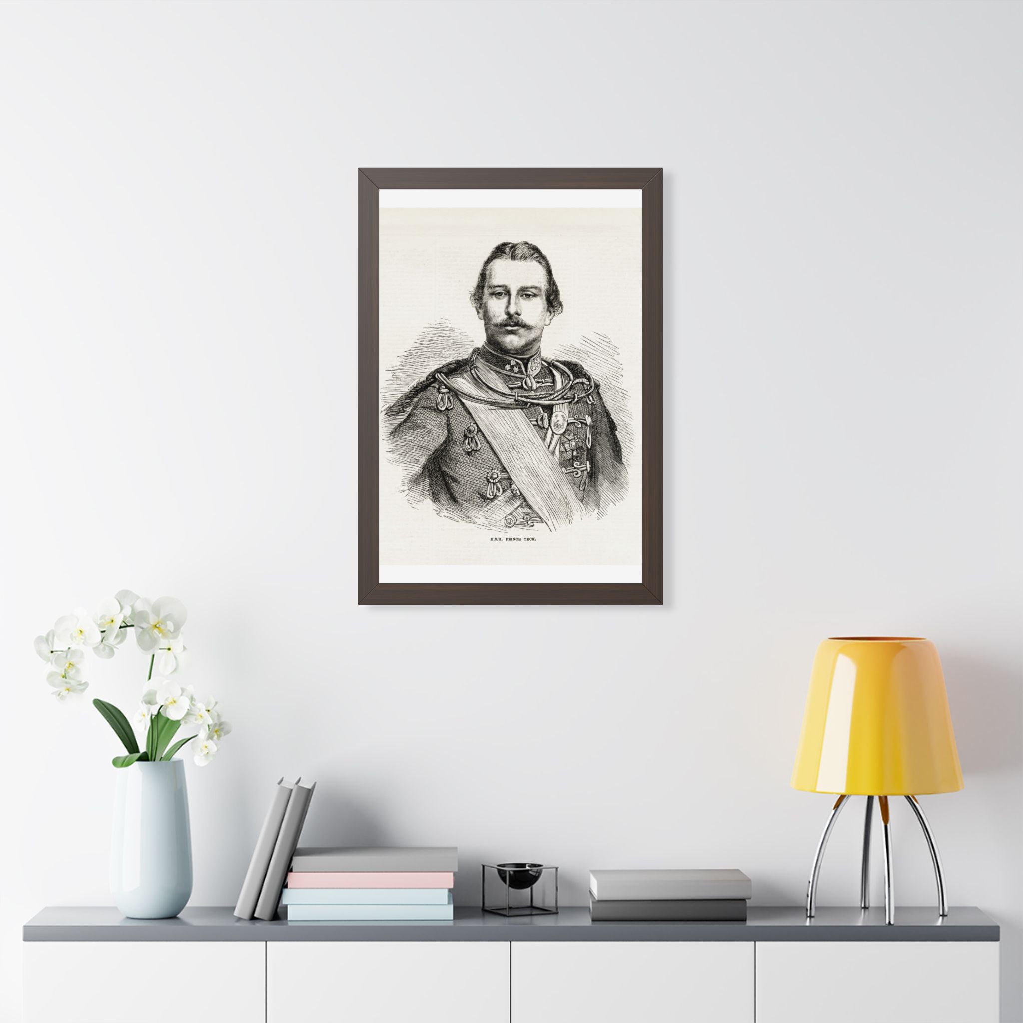 Framed Poster — Vintage 19th-Century Military Portrait Print