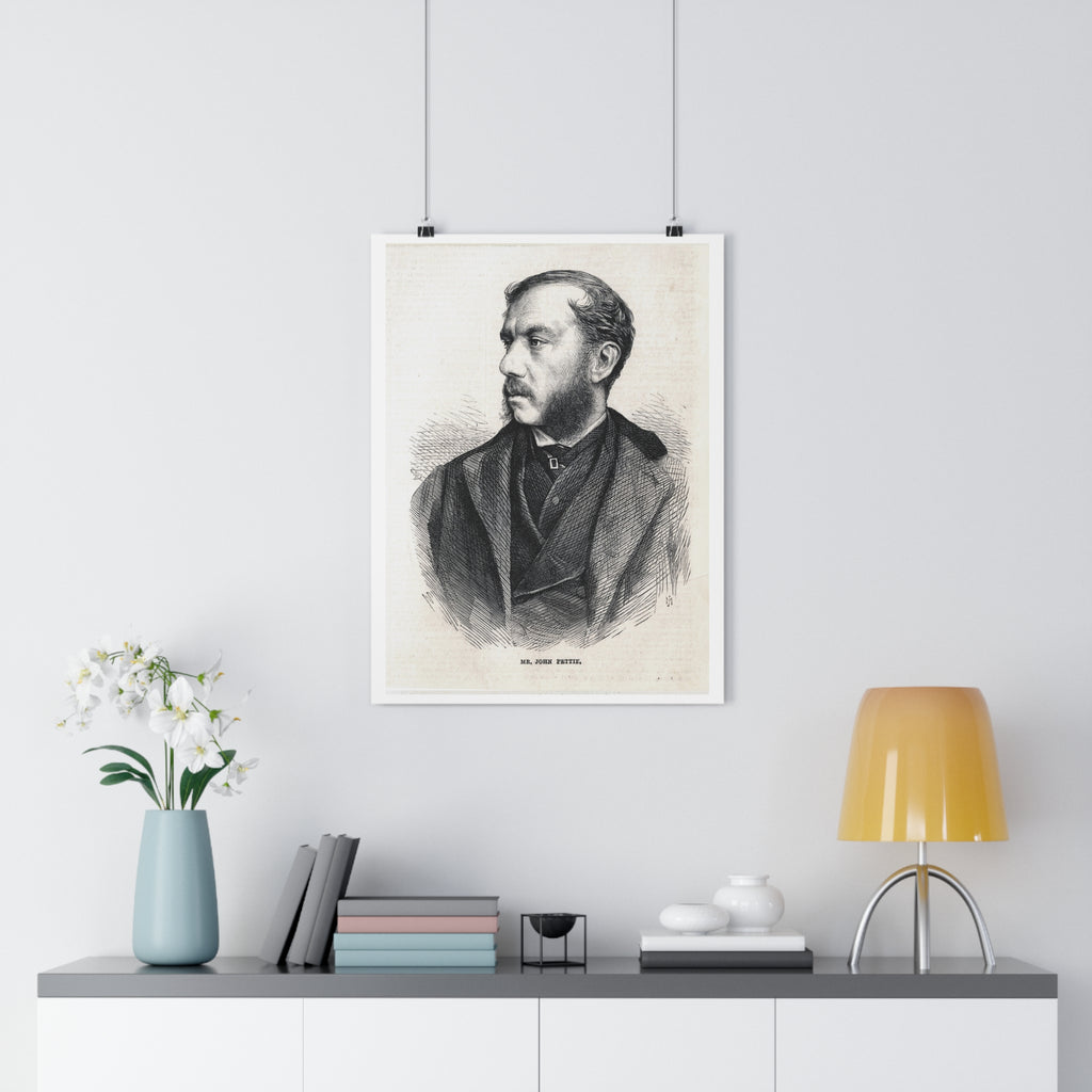 Vintage Portrait Poster — Antique Engraving Wall Art of 19th Century Gentleman