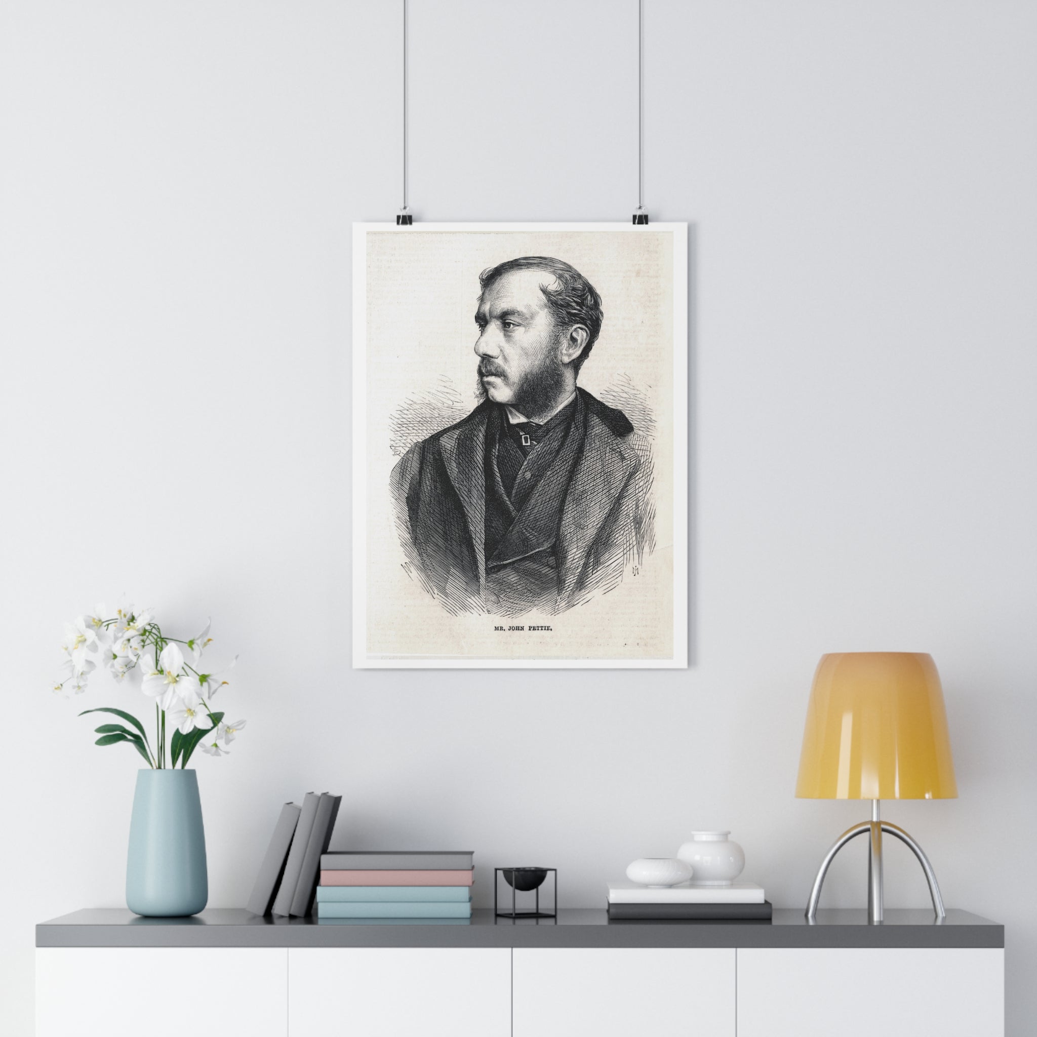 Vintage Portrait Poster — Antique Engraving Wall Art of 19th Century Gentleman