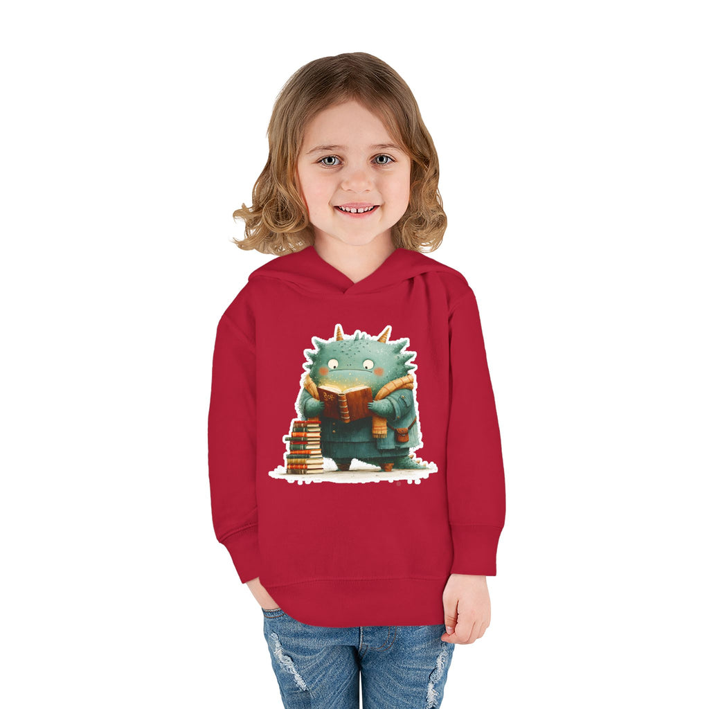 Toddler Hoodie — Cute Reading Monster Graphic Pullover